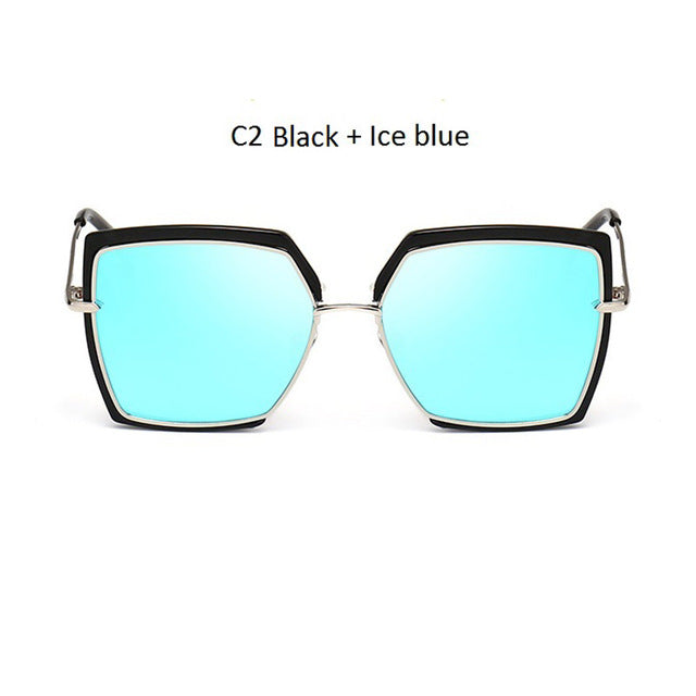 Cat Eye Pink Sunglasses Woman Shades Mirror Female Square Sun Glasses For Female
