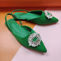 Large Size Sandals And Slippers Two Wear Sunflower Diamond Buckle Toe Flat Sandals Ladies Shoes