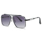 Stylish Double Beam Cut Edge Metallic Sunglasses Men's Fashion Sunglasses