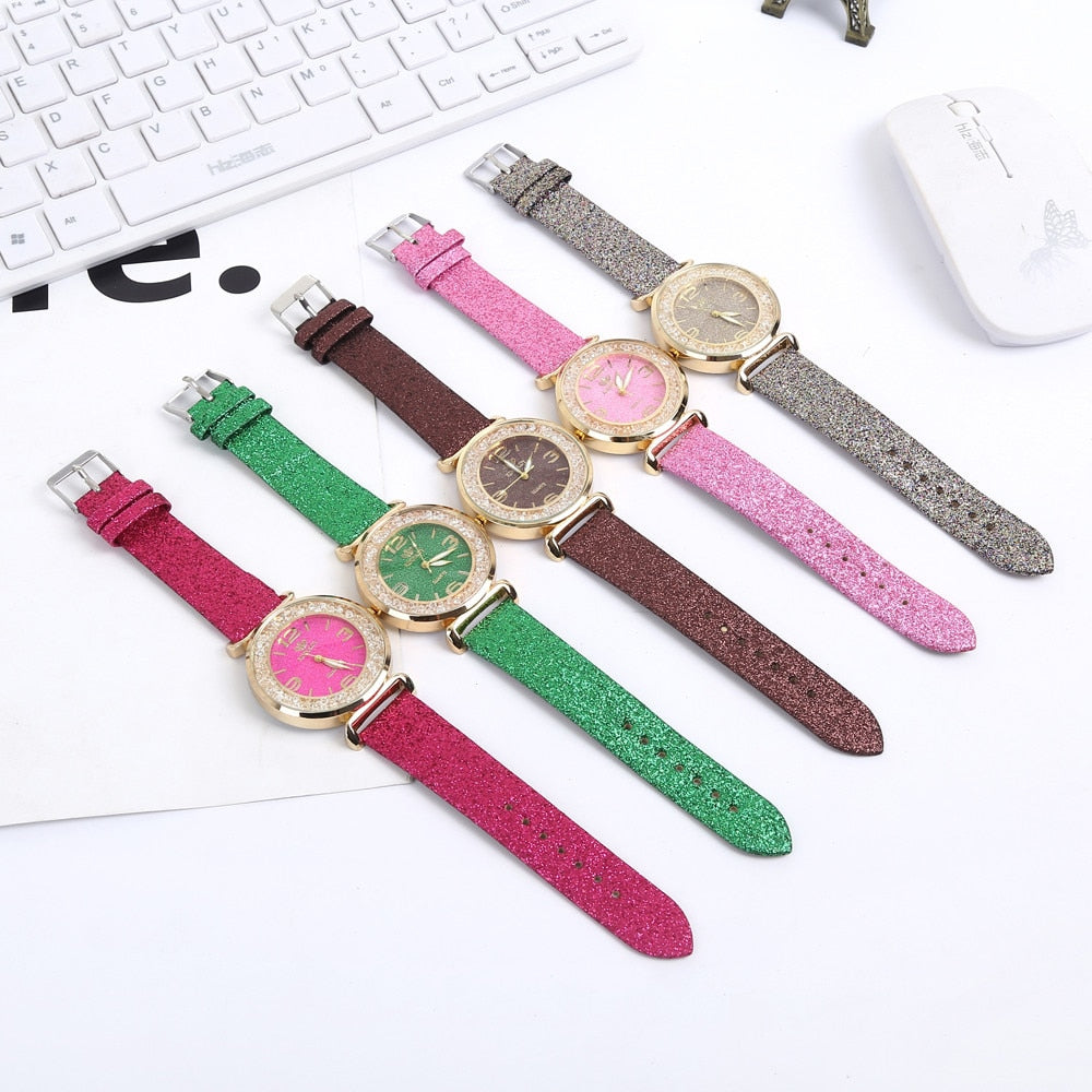 Fashion Women Watches Luxury Crystal Rhinestone Stainless Steel