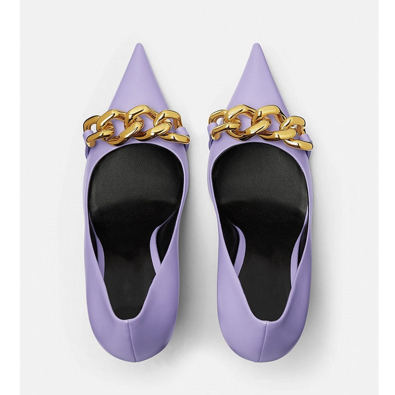 Elegant Women Pumps Leather Luxury Brand Woman