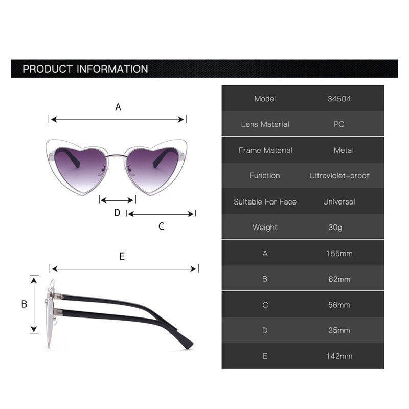 Fashion marry cat eye sunglasses retro luxury woman sunglasses UV400 high quality Heart sunglasses