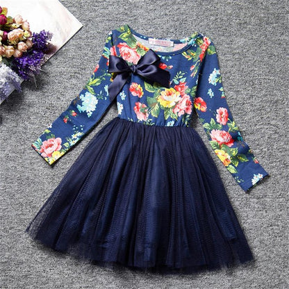 Dot Long Sleeve Dress For Girls Clothing Child