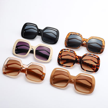 Hollow Square Large Frame Sunglasses New Fashion Hollow Leg Sunglasses