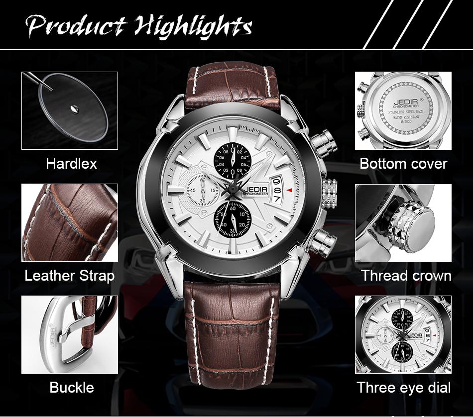 Watches Men Casual Sports Leather Strap Watch