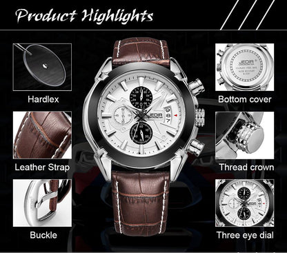 Watches Men Casual Sports Leather Strap Watch