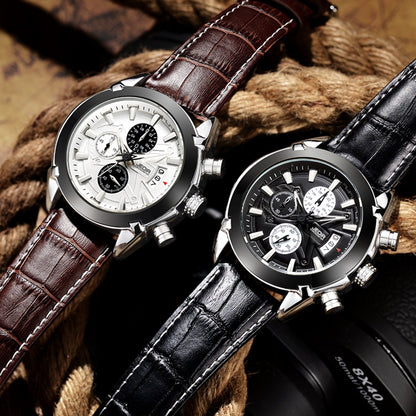 Watches Men Casual Sports Leather Strap Watch