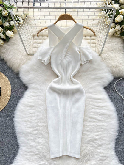 Sheath Dress Woman Gentle Cross Design
