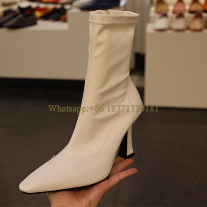 Square Toe Ankle Boots Woman Winter Fashion