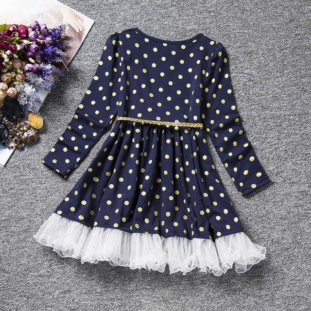Dot Long Sleeve Dress For Girls Clothing Child