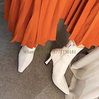 Square Toe Ankle Boots Woman Winter Fashion