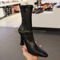 Square Toe Ankle Boots Woman Winter Fashion