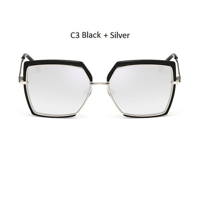 Cat Eye Pink Sunglasses Woman Shades Mirror Female Square Sun Glasses For Female