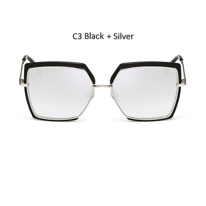 Cat Eye Pink Sunglasses Woman Shades Mirror Female Square Sun Glasses For Female
