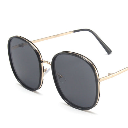 Vintage Sunglasses Metal Glasses Personality Street Shot Large Frame Sunglasses