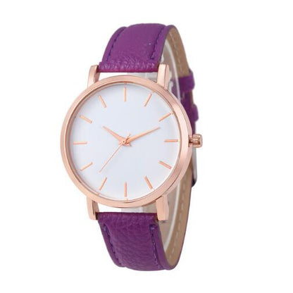 Men Leather Stainless Quartz Wrist Watches Women