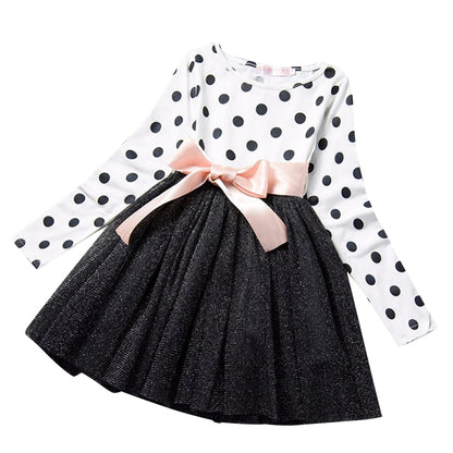 Dot Long Sleeve Dress For Girls Clothing Child