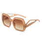 Hollow Square Large Frame Sunglasses New Fashion Hollow Leg Sunglasses