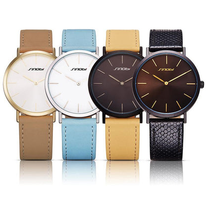 SINOBI Black Womens Wrist Watches Leather Watchband