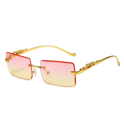 New Rimless Square Sunglasses Trendy Sunglasses Fashion Sunglasses