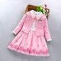 Kids princess coat+dress 2Pcs suit for girl