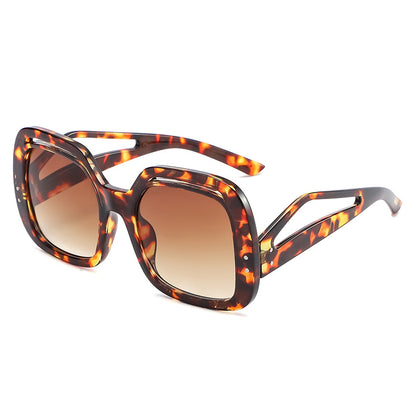 Hollow Square Large Frame Sunglasses New Fashion Hollow Leg Sunglasses