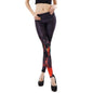 Women Red Fire Printed Leggings