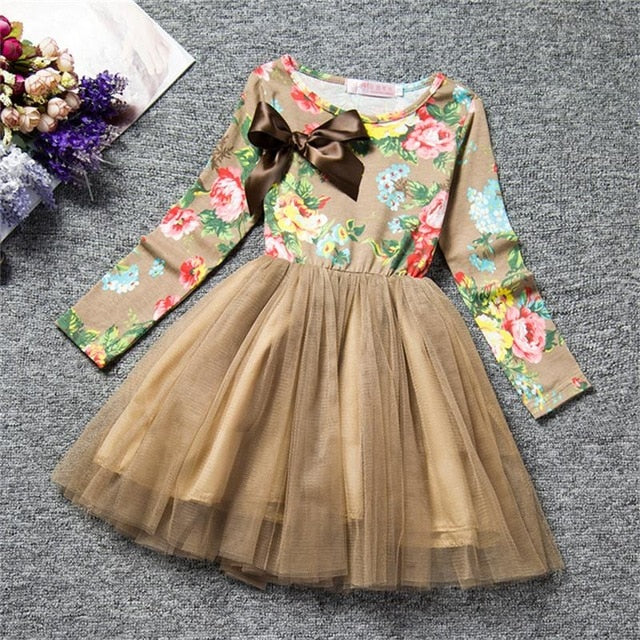 Dot Long Sleeve Dress For Girls Clothing Child