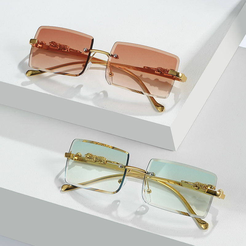 New Rimless Square Sunglasses Trendy Sunglasses Fashion Sunglasses