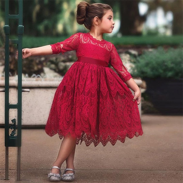 Dot Long Sleeve Dress For Girls Clothing Child