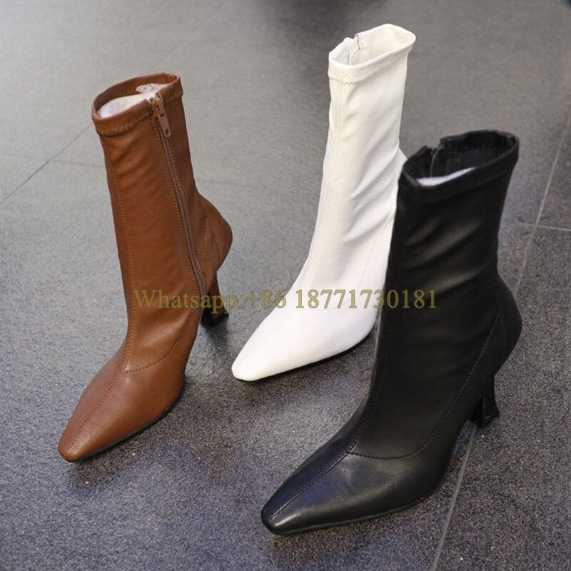 Square Toe Ankle Boots Woman Winter Fashion