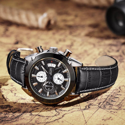 Watches Men Casual Sports Leather Strap Watch