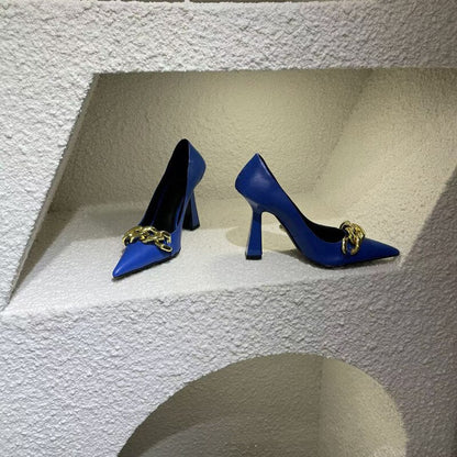 Elegant Women Pumps Leather Luxury Brand Woman
