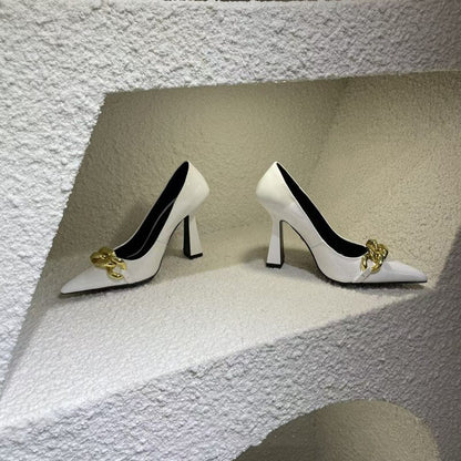 Elegant Women Pumps Leather Luxury Brand Woman